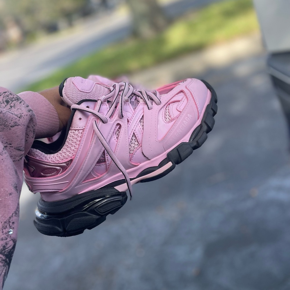 Balenciaga Pink and Black Athletic Shoes